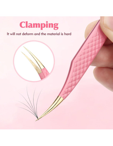 Juego de Pinzas para Pestañas Kerros 2 Piezas Curva y Recta