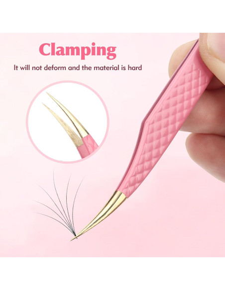 Juego de Pinzas para Pestañas Kerros 2 Piezas Curva y Recta