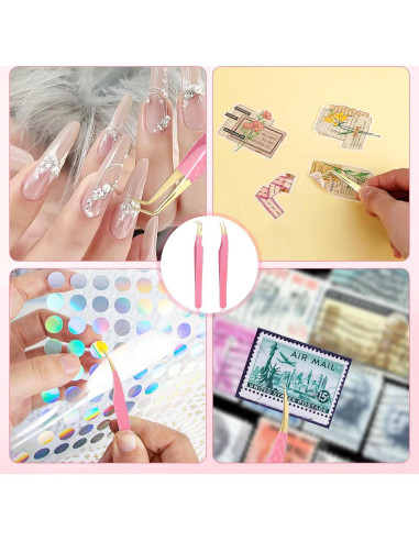 Juego de Pinzas para Pestañas Kerros 2 Piezas Curva y Recta