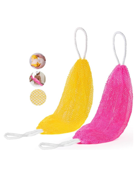 Esponja de Red Exfoliante Mytium 114.3 cm 2pcs Rosa Amarillo
