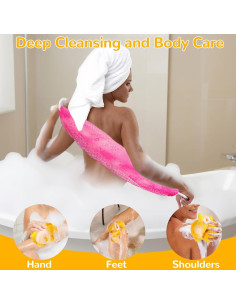 Esponja de Red Exfoliante Mytium 114.3 cm 2pcs Rosa Amarillo 2