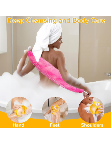 Esponja de Red Exfoliante Mytium 114.3 cm 2pcs Rosa Amarillo