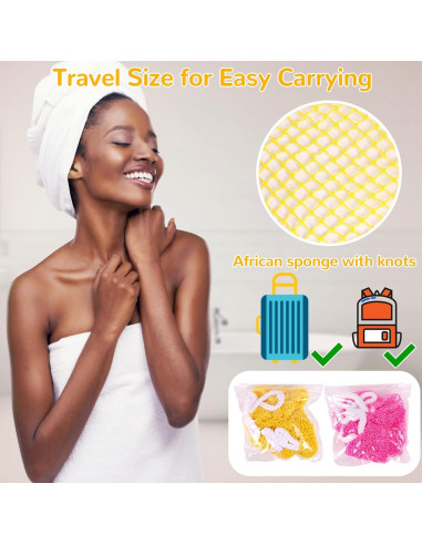 Esponja de Red Exfoliante Mytium 114.3 cm 2pcs Rosa Amarillo