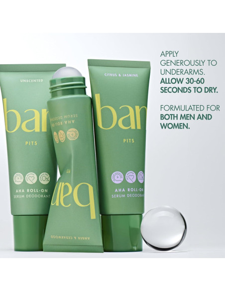 Desodorante Roll-On Ban AHA Sin Aluminio 65.2 ml Cítricos y Jazmín