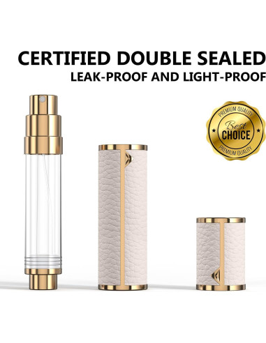 Atomizador de Perfume Recargable 8ml 3zorqinron Blanco Cuero