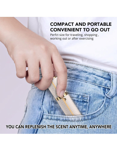 Atomizador de Perfume Recargable 8ml 3zorqinron Blanco Cuero