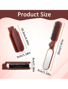 Cepillo Plegable de Jabalí Zyghjort Mini Portátil 17.8 cm 2