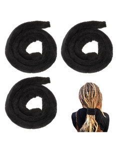 Tiras de Cabello Spiral Lock COMNICO 3 Pcs Negro 67.5x2 cm