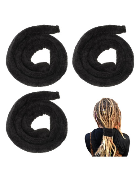 Tiras de Cabello Spiral Lock COMNICO 3 Pcs Negro 67.5x2 cm