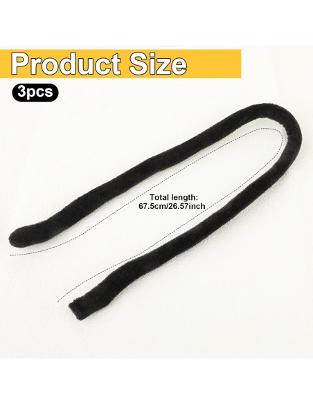 Tiras de Cabello Spiral Lock COMNICO 3 Pcs Negro 67.5x2 cm