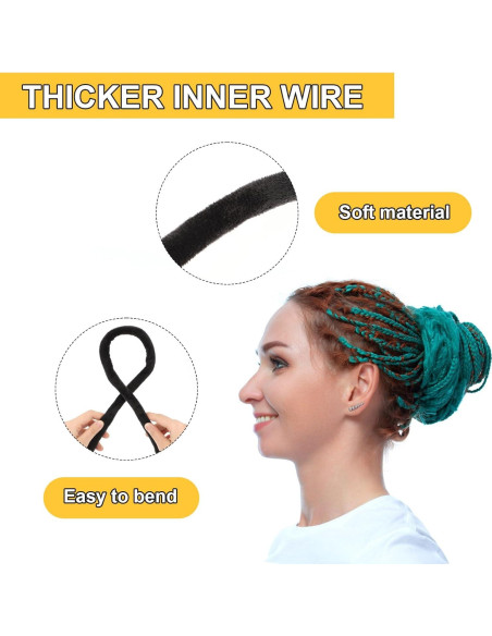 Tiras de Cabello Spiral Lock COMNICO 3 Pcs Negro 67.5x2 cm