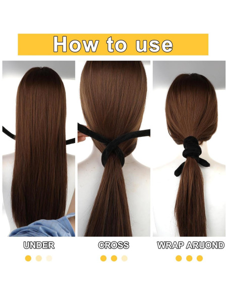 Tiras de Cabello Spiral Lock COMNICO 3 Pcs Negro 67.5x2 cm