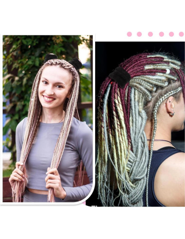 Tiras de Cabello Spiral Lock COMNICO 3 Pcs Negro 67.5x2 cm