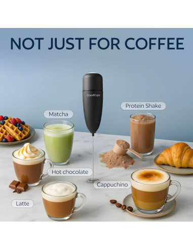 Espumador de Leche GoodCups Negro - Batidor Eléctrico Portátil