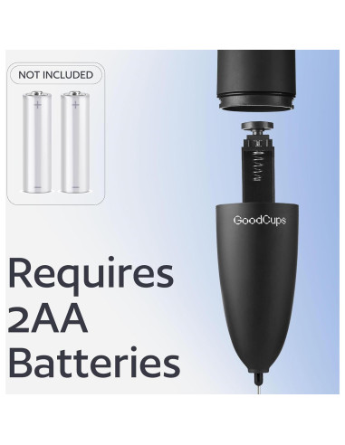 Espumador de Leche GoodCups Negro - Batidor Eléctrico Portátil