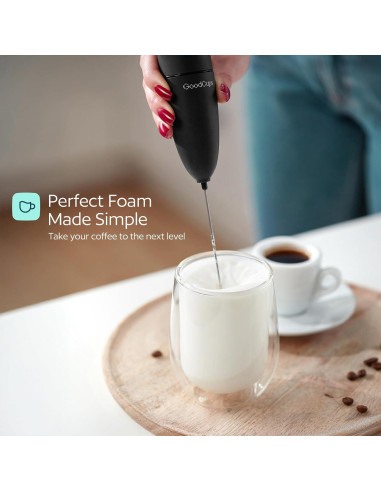 Espumador de Leche GoodCups Negro - Batidor Eléctrico Portátil