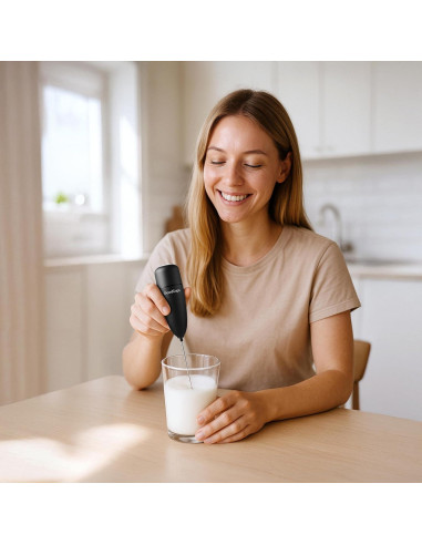 Espumador de Leche GoodCups Negro - Batidor Eléctrico Portátil