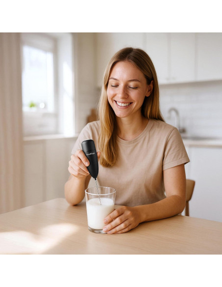 Espumador de Leche GoodCups Negro - Batidor Eléctrico Portátil