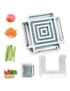 Pelador de Verduras Portátil Dokpod con 3 Cuchillas de Acero Inox