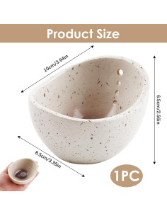 Tazón de Cerámica YENOVO para Deshojar Hierbas Blanco 8.5cm 2