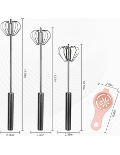 Set de Batidor de Huevo y Separador Wewounyl - Acero Inoxidable 2