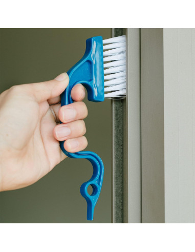 Cepillo de Limpieza de Rieles de Ventana Slick - 2 Unidades, Ergonómico