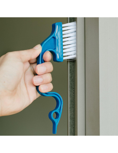 Cepillo de Limpieza de Rieles de Ventana Slick - 2 Unidades, Ergonómico