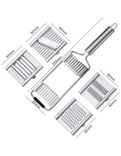 Rallador de Comida de Mano MiHerom con 4 Cuchillas Intercambiables 2