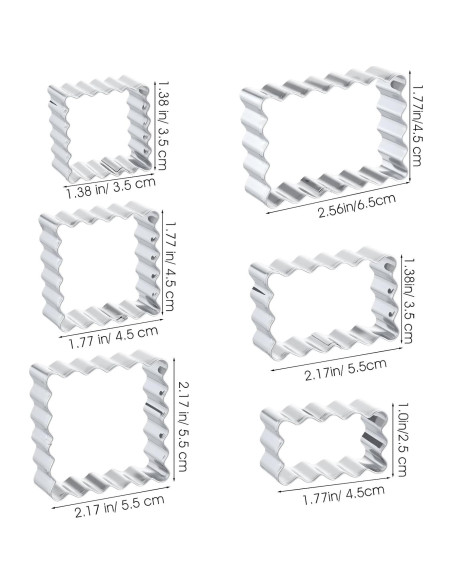Juego de Cortadores de Galletas Sorcristy 6 Piezas Acero Inoxidable