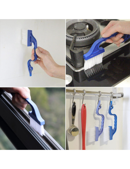 Cepillo de Limpieza de Rieles de Ventana Slick - 2 Unidades, Ergonómico