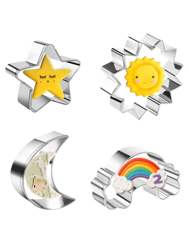 Cortadores de Galletas Sliverdew 4 Piezas Acero Inoxidable