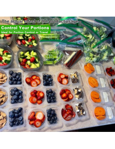 20 Contenedores de Snacks Reutilizables Doble Compartimento LRUUIDDE 2