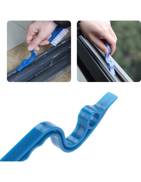 Cepillo de Limpieza de Rieles de Ventana Slick - 2 Unidades, Ergonómico
