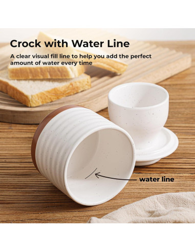 Tazón de Mantequilla Y YHY con Tapa y Agua, 140g, Marfil