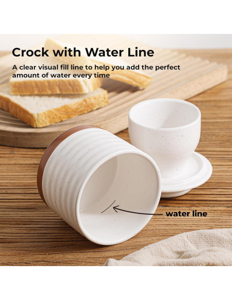 Tazón de Mantequilla Y YHY con Tapa y Agua, 140g, Marfil