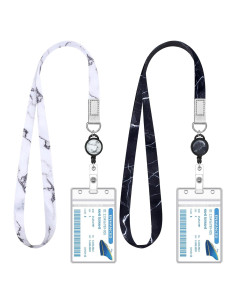 Lanyard de Crucero HONSIO 2 Piezas con Carrete Retráctil ID