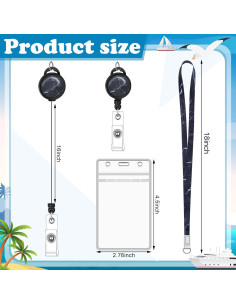 Lanyard de Crucero HONSIO 2 Piezas con Carrete Retráctil ID 2