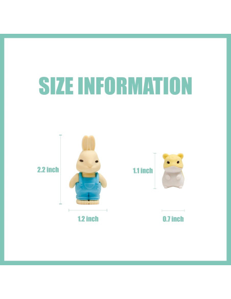 30 Gomas de Borrar 3D de Animales Clock King - Coloridas