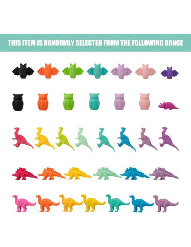 30 Gomas de Borrar 3D de Animales Clock King - Coloridas