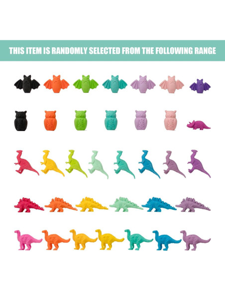 30 Gomas de Borrar 3D de Animales Clock King - Coloridas