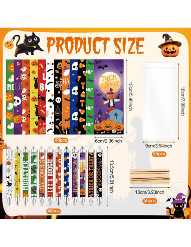 Set de 144 Bolígrafos de Gel Halloween Ioffersuper Multicolor