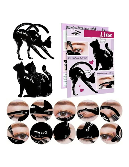 Plantillas de Delineador de Ojos IDDFEVE - 4 Pcs, 10 Estilos