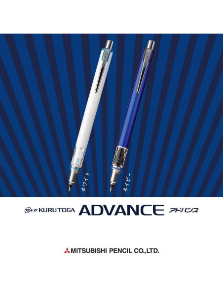 Lápiz Mecánico Kuru Toga Advance Mitsubishi 0.7mm Blanco