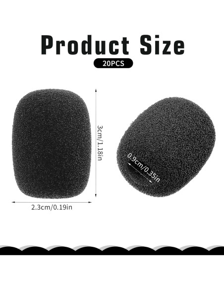 Paquete de 20 Cubiertas de Espuma para Micrófono Ymapinc