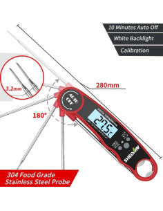Termómetro Digital de Carne Shelvin - Impermeable, Lectura Rápida 2