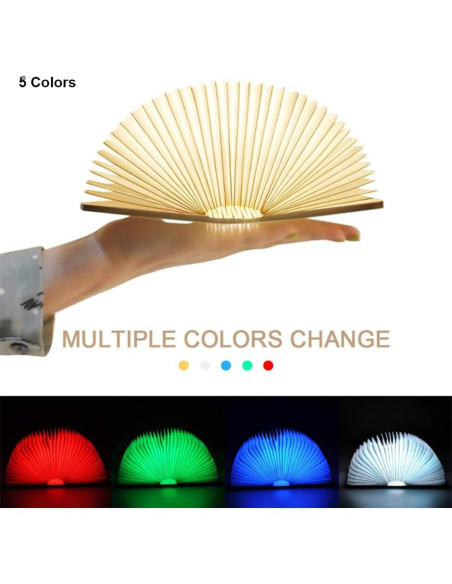 Luz de Libro LED SagaSave Plegable Recargable USB 3 Colores
