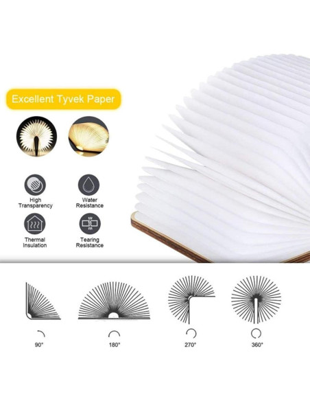 Luz de Libro LED SagaSave Plegable Recargable USB 3 Colores