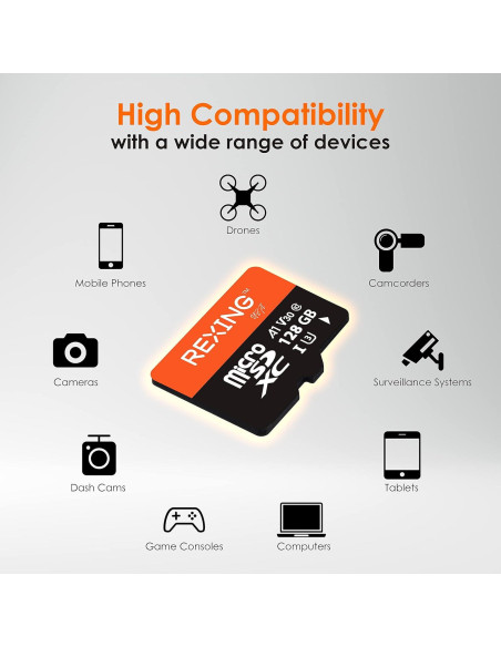 Tarjeta microSDXC 128GB Rexing UHS-3 4K Full HD