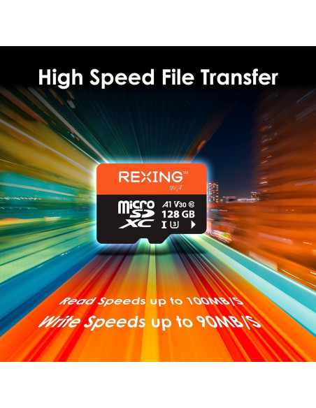 Tarjeta microSDXC 128GB Rexing UHS-3 4K Full HD