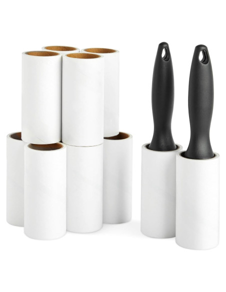 Rodillo Quitapelusas Reutilizable Juvale - 12 Recargas, Negro